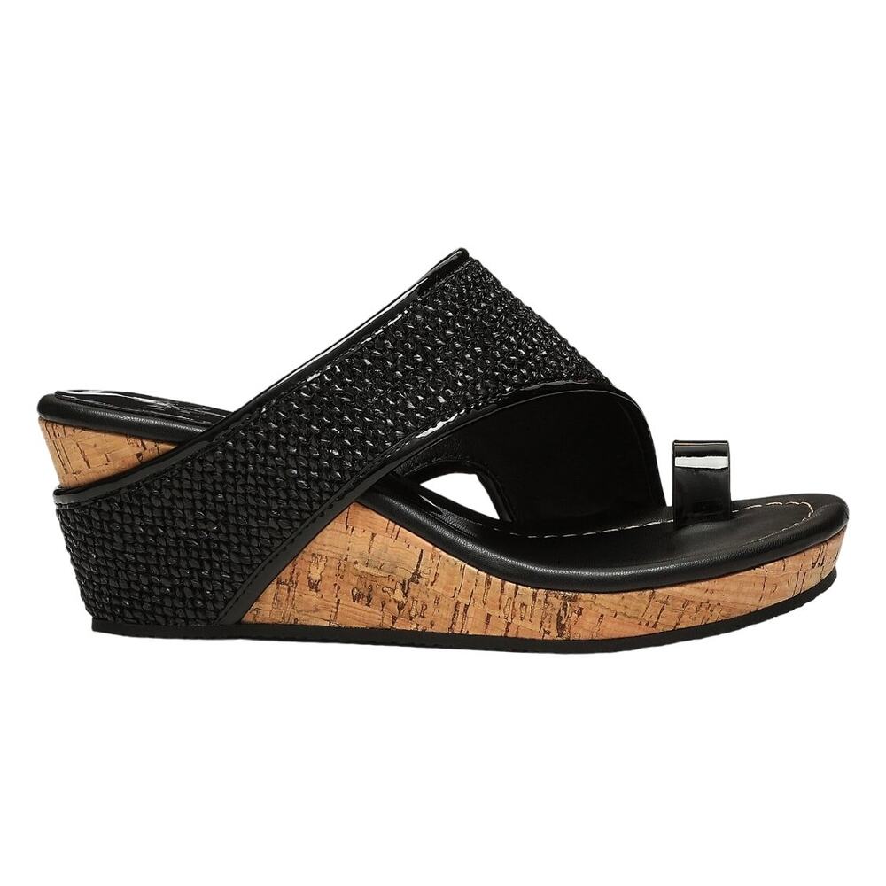 Donald Pliner Gyer Sandal in Black Rafia